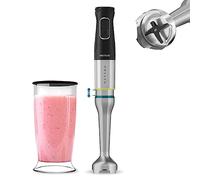 Cecotec Katana TotalDestroy 1500XL BL Mixeur plongeant, 1500 W, 21 vitesses et Turbo, 4 lames en titane noir, pare-éclaboussures, pied extra-long, gobelet de 800 ml.