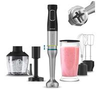 Cecotec Katana TotalDestroy 1500XL PerfectCream&Crush Hand Blender, 1500 W, 21 vitesses et Turbo, 4 lames en titane noir, capot anti-éclaboussures, pied extra-long, kit d'accessoires.