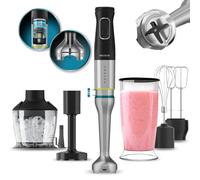 Cecotec Katana TotalDestroy 1500XL PerfectCream&Crush Hand Blender, 1500 W, 21 vitesses et Turbo, 4 lames en titane noir, capot anti-éclaboussures, pied extra-long, kit d'accessoires.