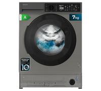 Cecotec Lave-linge 7Kg Chargement Frontal Intégrable Bolero DressCode 750 Bi Inverter Steel A.Finition Acier Inox 1200 Tr/min,15 Programmes,Classe A, Moteur Inverter Plus, SteamMax, Stain Match Plus