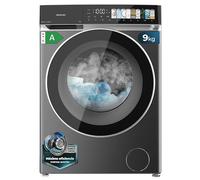 Cecotec Lave-Linge Frontal 9Kg Bolero DressCode 9970 Direct Drive Steel | 1400RPM, 11 Programmes, Écran FullColor, Porte XXL, Fonction Vapeur, Lumière Intérieure, Stop&Go, Acier