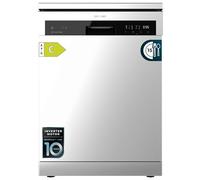 Cecotec Lave-vaisselle 60 cm Indépendant Bolero Aguazero 6500 Inox C. 15 Couverts, 3ème Panier, 6 Programmes avec Dual Zone Wash, Dry+, Auto Open, Demi-Charge, Départ Différé, Moteur Inverter Plus