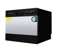 Cecotec Lave-vaisselle Compact Libre Installation 6 couverts Bolero Aguazero 2300 Inox.8 programmes, Classe D, Panneau tactile couleur, Départ différé, Fonction prélavage, Dry+, Germ Shield