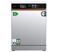 Cecotec Bolero 6900 Lave-vaisselle autonome de 60 cm, inox, 15 couverts, 8 programmes, classe A, moteur Inverter Plus, écran FullColor XXL, Auto Open et Turbo Dry+, Dual Zone Wash, Inox