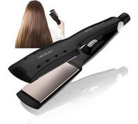 Cecotec Lisseur de Cheveux à Plaques larges Bamba RitualCare Wet-Dry. 55 W, Revêtement à la Kératine et à l'Huile d'Argan, 210ºC, Cheveux Mouillés et Secs, Plaques XL et 3D, Noir, Câble de 3 m