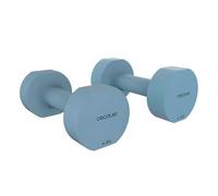 Cecotec Lot de deux haltères de 4 kg Drumfit 400 DoubleNeo. Haltère 4Kg avec revêtement néoprène antidérapant et conception anti-roulement pour un entraînement fonctionnel et stable.