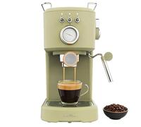 Cecotec Machine à Café Espresso Power Espresso 20 Retro Green Elite. 1100W, 20 Bars, Mousseur Orientable, Bras Porte-filtre avec Double Sortie et 2 Filtres, 1,25 Litres