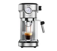 Cecotec Machine à café Express Cafelizzia 790 Steel Pro. Acier Inox, Système Thermoblock, 20Bars, Mode Auto pour 1 et 2 Café(s), Buse vapeur Orientable, Conduit d’eau pour Infusions, Manomètre, 1350W. (Acier, Avec manomètre)