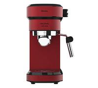 Cecotec Machine à café Express Cafelizzia 790 Steel Pro. Acier Inox, Système Thermoblock, 20Bars, Mode Auto pour 1 et 2 Café(s), Buse vapeur Orientable, Conduit d’eau pour Infusions, Manomètre, 1350W. (Rouge, Sans manomètre)