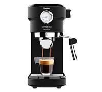 Cecotec Machine à café Express Cafelizzia 790 Steel Pro. Acier Inox, Système Thermoblock, 20Bars, Mode Auto pour 1 et 2 Café(s), Buse vapeur Orientable, Conduit d’eau pour Infusions, Manomètre, 1350W. (Noir, Avec manomètre)