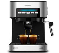 Cecotec Machine à café Expresso Power Espresso 20 Matic. 20bars de Pression,1.5 L,Bras Double Sortie, Buse vapeur,Plateau Réchauffe-tasses,Télécommandes Digitales,Finitions en Acier Inoxydable, 850 W