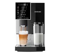 Cecotec Machine a Cafe Grain Cremmaet Compactccino Black Silver.19 barres,Thermoblock,Grains de café fraîchement moulus avec Plug&Play,Réservoir de café de 150gr avec moulin,1,1 L d'eau,400ml de lait