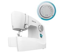 Cecotec Machine à Coudre BelleCouture 1500 Compacte et Portable, 15 Points, Idéale pour Débutants, Boutonnière Manuelle en 4 Étapes et Réglable, Tension du Fil Ajustable et Kit d’Accessoires.