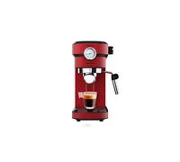 Cecotec Machine à café Express Cafelizzia 790 Steel Pro. Acier Inox, Système Thermoblock, 20Bars, Mode Auto pour 1 et 2 Café(s), Buse vapeur Orientable, Conduit d’eau pour Infusions, Manomètre, 1350W. (Rouge, Avec manomètre)
