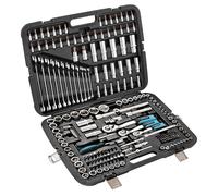 Cecotec Mallette Porte-outils 216 Pièces ToolBox KRK 6200. 3 Cliquets à 72 Dents, Douilles CR-V, Embouts S2, 12 Clés Plates, Douilles pour Roues, 4 Boucles de Fermeture Métalliques