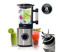 Cecotec Mélangeur en verre Grand Katana 2700MAX Total Destroy B. Puissance nominale 1800 W Max 2700 W, technologie à contre-rotation, lame à revêtement en titane noir à 8 lames, carafe de 1,8 L