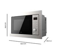 Cecotec Micro-ondes Encastrable Numérique GrandHeat 2500 Built-In SteelBlack. 900W, 25L de Capacité, Gril avec 1000W