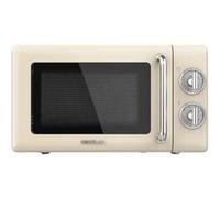 Cecotec Micro-ondes mécanique avec grill Proclean 3110 Retro Beige. 20 L, 700 W en 6 niveaux, minuterie jusqu'à 30 minutes, mode dégivrage, design vintage en beige, finitions en acier. Beige G