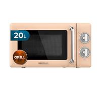 Cecotec Micro-ondes mécanique avec grill Proclean 3110 Retro Beige. 20 L, 700 W en 6 niveaux, minuterie jusqu'à 30 minutes, mode dégivrage, design vintage en beige, finitions en acier.