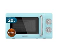 Micro-Ondes Mécanique avec Grill Proclean 3110 Retro Bleu. 20 L, 700 W en 6 niveaux, minuterie jusqu'à 30 minutes, mode dégivrage, design vintage