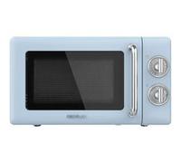 Cecotec Micro-Ondes Mécanique Proclean 3010 Retro Bleu. 20 L, 700 W en 6 niveaux, minuterie jusqu'à 30 minutes, mode dégivrage, design vintage bleu, finitions en acier. G