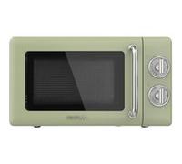 Cecotec Micro-Ondes Mécanique Proclean 3010 Retro Vert. 20 L, 700 W en 6 niveaux, minuterie jusqu'à 30 minutes, mode dégivrage, design vert vintage, finitions en acier.