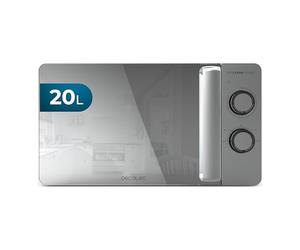 Cecotec Micro-ondes Proclean 3060 Flatbed Mirror. Capacité 20L, 700W, 6 niveaux ajustables, cavité plate pour grands plats, design miroir et métallique, technologie 3DWave pour une cuisson uniforme