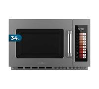 Cecotec Micro-ondes sans Plateau Professionnel - 34L - FlatPro 3400. 2100W, Double Magnétron, Boutons Tactiles, Minuterie 60min, 100 Programmes, Puissance Réglable, Décongélation Uniforme, Dark Inox