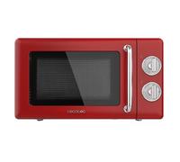 Cecotec Microondas Mecánico de 20 L Proclean 3010 Retro Red. 700 W en 6 Niveles Temporizador hasta 30 Minutos Modo Descongelación