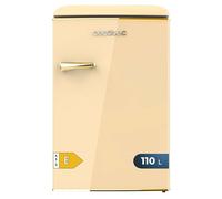 Cecotec Mini Frigo Réfrigérateur Rétro Bolero CoolMarket TT Origin 110 Beige E. Mini Frigo Rétro avec une capacité de 110L, Classe E, Icebox, LED intérieur, Poignée Chromée, Plateaux en Verre