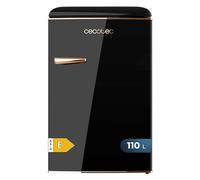 Cecotec Mini Frigo Réfrigérateur Rétro Bolero CoolMarket TT Origin 110 Noir E. Mini Frigo Rétro avec une capacité de 110L, Classe E, Icebox, LED intérieur, Poignée Chromée, Plateaux en Verre