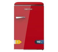 Cecotec Mini Frigo Rétro de 110 L Bolero CoolMarket TT Origin 110 Rouge E. Mini Réfrigérateur ICEBOX, LED Intérieur, Poignée Chromée, Étagères en Verre, Ouvre-bouteilles, Rouge