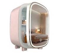 Cecotec CoolingBeauty 4000 Mini réfrigérateur cosmétique 4 l avec miroir Rose Lumière LED avec 3 intensités, jusqu'à 5 °C de refroidissement, poignée supérieure, faible bruit, étagère intérieure