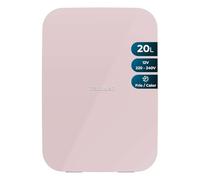 Cecotec Mini Réfrigérateur Bolero MiniCooling 20L Bahamas Pink. Design compact 20L, polyvalent 12V-220V, refroidit jusqu'à 7ºC et chauffe jusqu'à 65ºC, parfait pour voyages et maison.