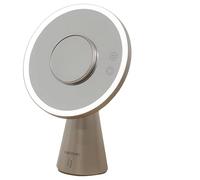 Cecotec Miroir de Maquillage Rond avec Fonction Lampe et Haut-Parleur FaceCare Mirror&Sound. Triple Fonction, Rechargeable, Accessoire Grossissement 10x, 3 Intensités, Bouton Tactile, Charge Type C