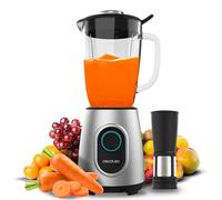 Cecotec Mixeur à Bol Power Black Titanium 2000MAX Inox Pro. 1800W, 27800 RPM, 8 Lames en Titane Noir, Carafe en Verre 1.8L, 2 Vitesses, Pulse, Broie Glace, Lave-vaisselle, Filtre à Jus, Acier