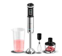 Cecotec Mixeur à Main Power Neutron 1100MAX Cream&Crush, Puissance Maximale de 1100W, 4 Lames avec Revêtement en Titane Noir, Vitesse Réglable, Fonction Turbo, Pied XL, Verre 800ml