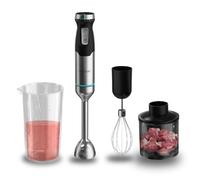 Cecotec Mixeur à Main Power Pulsar 2300MAX Cream&Crush. Puissance Maximale de 2300W, Lames 4 Feuilles avec Revêtement en Titane Noir, Pied XL, Verre 700ml avec Couvercle, Hachoir et Fouet Montaclaras