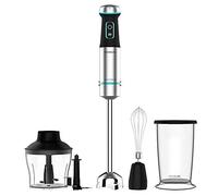 Cecotec Mixeur plongeant Power TitanBlack 1200 XL Cream&Crush. 1200 W, Lames de 4 feuilles revêtues en titane noir, Pied XL, Cloche anti-éclaboussures et un sélecteur de Vitesse progressif