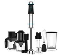 Cecotec Mixeur plongeant Power TitanBlack 1200 XL TotalMix 1200 W de puissance, technologie CrossBlades avec lames de 4 feuilles revêtues en titane noir, un pied XL extralong, une cloche anti-éclaboussures et un sélecteur de vitesse progressif qui inclut la fonction Turbo