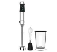 Cecotec Mixeur plongeant Power TitanBlack 1500 XL, 1500 W de puissance, technologie CrossBlades avec lames de 4 feuilles revêtues en titane noir, un pied XL extralong, une cloche anti-éclaboussures et un sélecteur de vitesse progressif qui inclut la fonction Turbo. Inclus : verre de 800 ml