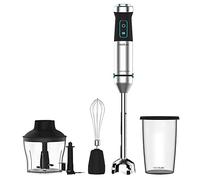 Cecotec Mixeur plongeant Power TitanBlack 1500 XL Cream&Crush 1500 W de puissance, technologie CrossBlades avec lames de 4 feuilles revêtues en titane noir