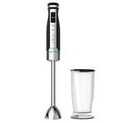 Cecotec Mixeur Plongeant PowerGear 1500. X-Blades : Lames de 4 Feuilles avec Revêtement en Titane et Cloche Anti-éclaboussures, Inclus : Verre avec Couvercle, 21 Vitesses et Turbo, 1500 W.