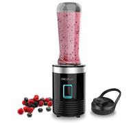 Cecotec Mixeur Portable Individuel Power Titanium 300. 350W, Pile la Glace, Lames à 4 Branches avec Revêtement en Titane Noir, Pièces Adaptées au Lave-vaisselle, Fonctionne d'un Simple Coup, 600ml