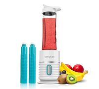 Cecotec Mixeur Portable Power Titanium 500 EasyGo. 500 W, 4 Lames avec Revêtement en Titane Noir, 2 Bouteilles de 600 ml avec Couvercle Antifuite, 2 Tubes Réfrigérants