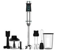 Cecotec Mixeur Power TitanBlack 1500 XL PerfectCream & Crush 1500 W, tige XL, cloche anti-éclaboussures, hachoir avec lame IceBlade, batteur et passe-légumes