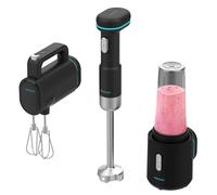 Cecotec Mixeurs à Main Portatif BlendGo Pack. 180W, Batterie avec Charge 2h, 30min d'Utilisation, Indicateur de Batterie, Accessoires, Température 60-96ºC, Vitesse 6500-13000 RPM, Rechargeable