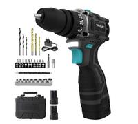 Cecotec Perceuse à Percussion Sans Fil PowerForce 1650 Multifunction | 16 V, 2 Batteries de 2000 mAh, Moteur Brushless, 45 Nm, 2 Vitesses, Mandrin Amovible 2 en 1, Mallette avec Accessoires