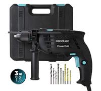 Cecotec Perceuse Électrique à Percussion PowerDrill 850 EasyAdjust. 850W, 46000 impacts par minute, 4800 tr/min, Câble extra-long de 3m, Mandrin sans clé de 13mm de diamètre, Entièrement équipée.