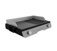Cecotec PerfectRoast 3000 Barbecue électrique en inox 3 000 W, surface de cuisson mixte, revêtement anti-adhésif Rockstone